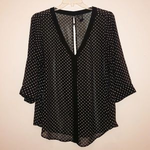 Torrid Split Back Polka Dot Blouse